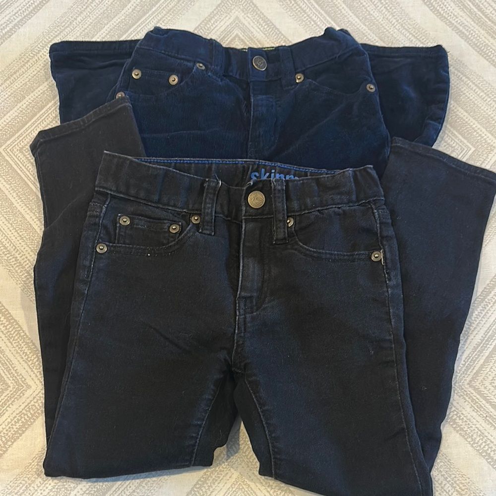 Crewcuts Boys Navy Blue Stretch Corduroys & Grey Skinny Soft Jeans - Size 6